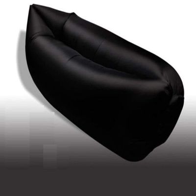 Thaisan7, Inflatable Sleeping Bag Hangout Air Camping Sofa Beach Sleep Bed,185x70cm,Polyester fabrics,Sofa Camping Lazy,Portable comfortable sleeping, Color: Black