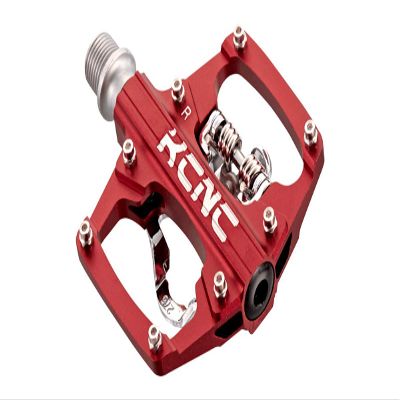 KCNC Bicycle Binding Pedals, Red, One Size, Clipless Platform Pedals, Lightweight Aluminum