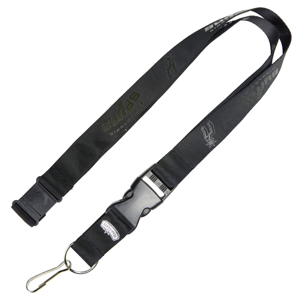 Aminco NBA San Antonio Spurs Team Lanyard, Black on Black