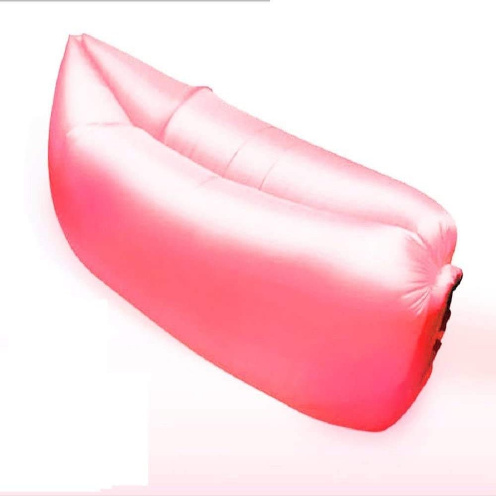 Thaisan7, Inflatable Sleeping Bag Hangout Air Camping Sofa Beach Sleep Bed,185x70cm,Polyester fabrics,Sofa Camping Lazy,Portable comfortable sleeping, Color: Pink