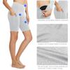baleaf Biker Shorts Women Yoga Gym Workout Spandex Running Volleyball Tummy Control Compression with Pockets 8" Light Grey S view 4