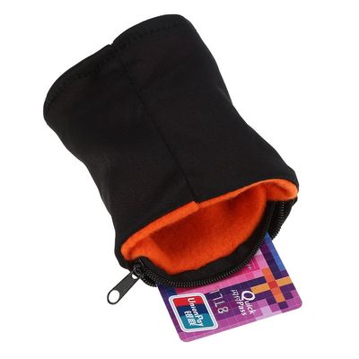 Alomejor Wrist Wallet Pouch Band Fleece Zipper Running Travel Gym Cycling Sport Key Storage Lightweight(Orange)
