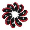 10pcs/Set Iron Covers with Zipper Number Print Putter Set Protector Case Iron Covers 3 Colors(Black and Red with Number) view 1
