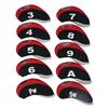 10pcs/Set Iron Covers with Zipper Number Print Putter Set Protector Case Iron Covers 3 Colors(Black and Red with Number) view 2
