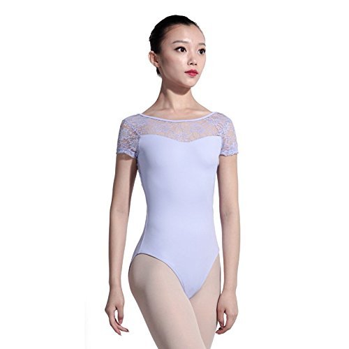 117341001 Baiwu Black Leotards Lace Ballet Leotards (L/A170, Lavender)
