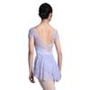 117341001 Adult Short Sleeve Lace Ballet Dance Gymnastics Leotards for Girls Women (M/A 165, Lavender) view 4