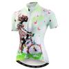 Women's Cycling Jersey Bike Shirts Short Sleeve Ladies Bicycle Clothing MTB Cycle Jacket Girl Riding Bicycle Green Size L view 1