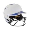 Mizuno F6 Youth Fastpitch Softball Batting Helmet with Mask, White-Royal, Youth One Size view 1