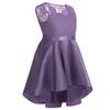 Agoky Kids Flower Girls Lace Sleeveless Wedding Bridesmaid Dress Pageant Birthday Party Tutu Dress Dark Purple 6 view 3