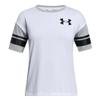 Under Armour Girls Tech Essentials Tee, White/Black, YL view 1