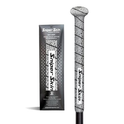 Sniper Skin Baseball Heat-Activated Bat Grip, Easy Install Tacked Non-Slip for Baseball & Softball Sports, Custom Fit Wrap That Lasts Up to 3 Times Longer - Black Shadow