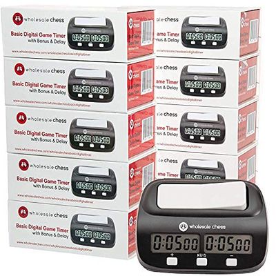 Wholesale Chess Basic Digital Chess Clock & Game Timer with Bonus and Delay - 10 Pack