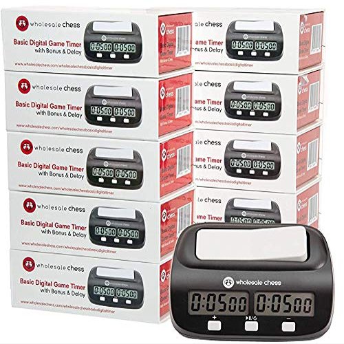Wholesale Chess Basic Digital Chess Clock & Game Timer with Bonus and Delay - 10 Pack