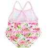 Baby Girls 3M-24M Rose-Pink Floral-n-Dot Print One-Piece Swimsuit (3 Months, Rose Pink) view 2
