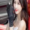 Summer Women Outdoor Cotton Uv Protection Sun Driving Gloves Mittens,Black view 2