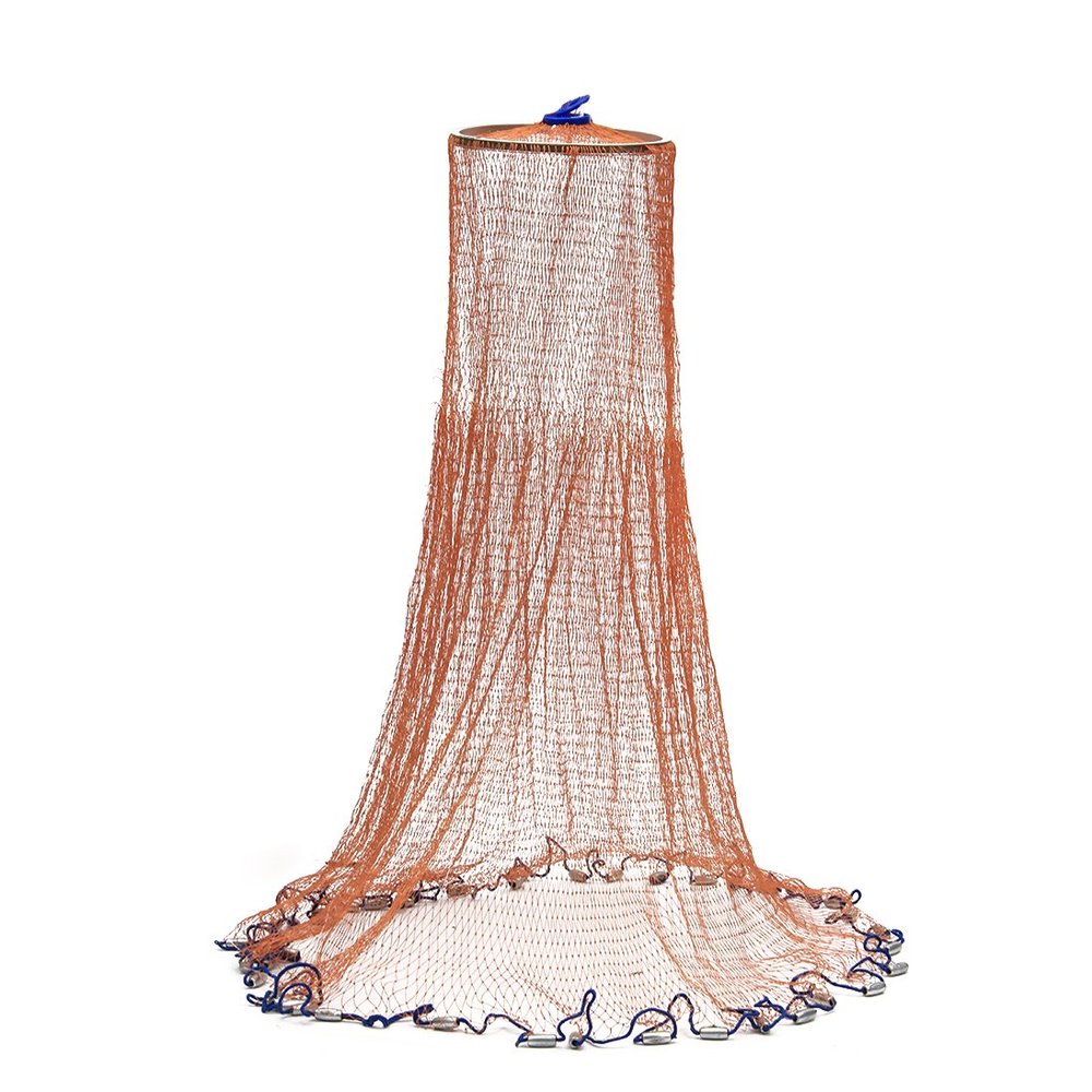Ochoos 3.6M Cast Fishing Net American Style Throwing Fishing Network Strong Nylon Line with Sinker - Tools & Equipments - Nets & Buckets
