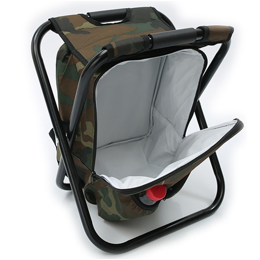 3 in 1 Outdoor Portable Multifunctional Foldable Cooler Bag Chair Backpack Fishing Stool Chair - (Color: Camouflage) - Tools & Equipments - Chair & Umbrella
