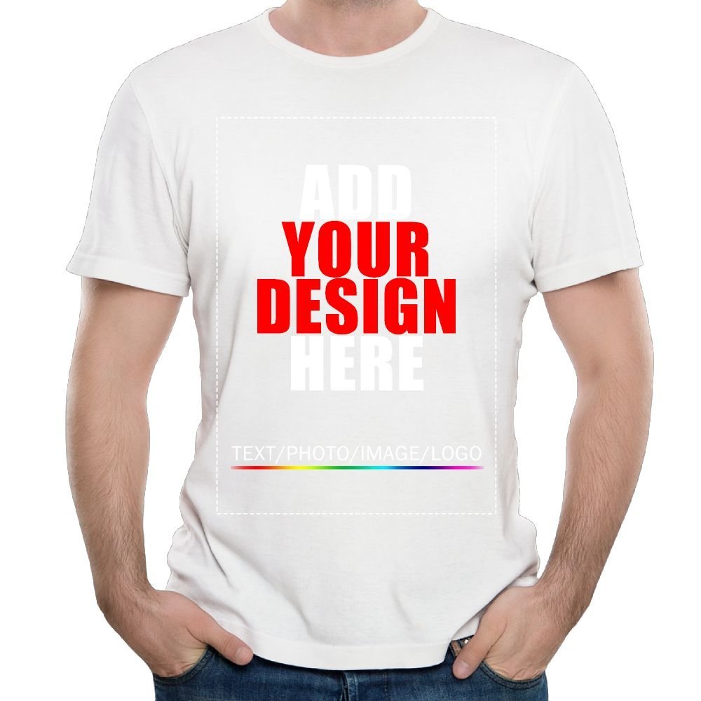 Custom t Shirts Personalized Tshirts, Make Your Own t Shirt, Customized t-Shirts, Add Your Design/Image/Photo/Text for Men & Women White