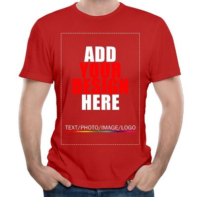 Custom t Shirts Personalized Tshirts, Make Your Own t Shirt, Customized t-Shirts, Add Your Design/Image/Photo/Text for Men & Women Red