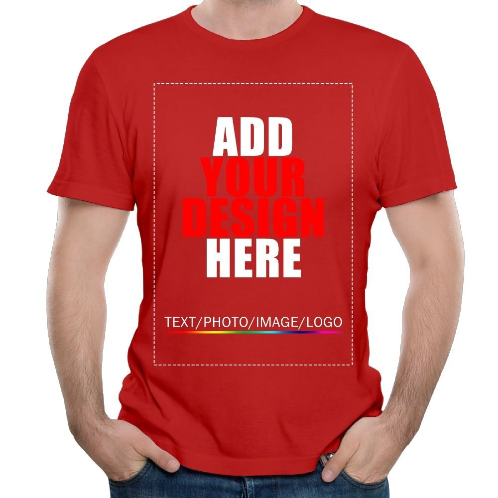 Custom t Shirts Personalized Tshirts, Make Your Own t Shirt, Customized t-Shirts, Add Your Design/Image/Photo/Text for Men & Women Red