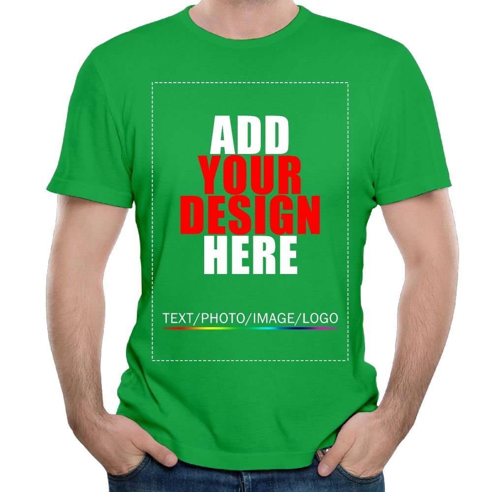 Custom t Shirts Personalized Tshirts, Make Your Own t Shirt, Customized t-Shirts, Add Your Design/Image/Photo/Text for Men & Women Green