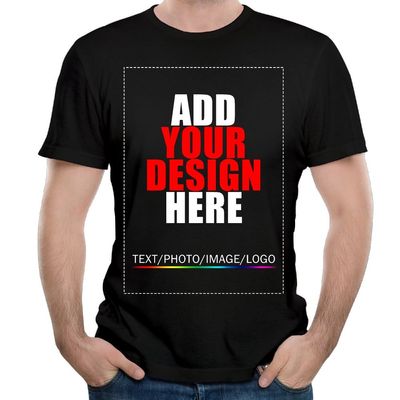 Custom t Shirts Personalized Tshirts, Make Your Own t Shirt, Customized t-Shirts, Add Your Design/Image/Photo/Text for Men & Women Black
