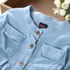 Baby Girls Kid Denim Ruched Long Sleeve T-Shirt Tops Clothing Children Autumn Winter Fashion Blouse 3-8T (7-8 Years Old, Blue) view 4