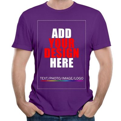 Custom t Shirts Personalized Tshirts, Make Your Own t Shirt, Customized t-Shirts, Add Your Design/Image/Photo/Text for Men & Women Purple