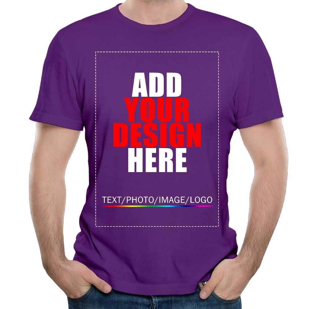 Custom t Shirts Personalized Tshirts, Make Your Own t Shirt, Customized t-Shirts, Add Your Design/Image/Photo/Text for Men & Women Purple