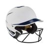 Mizuno F6 Adult Fastpitch Softball Batting Helmet with Mask, WHITE-NAVY, Large/X-Large view 1