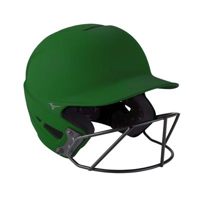 Mizuno F6 Adult Fastpitch Softball Batting Helmet with Mask, Forest, Small/Medium