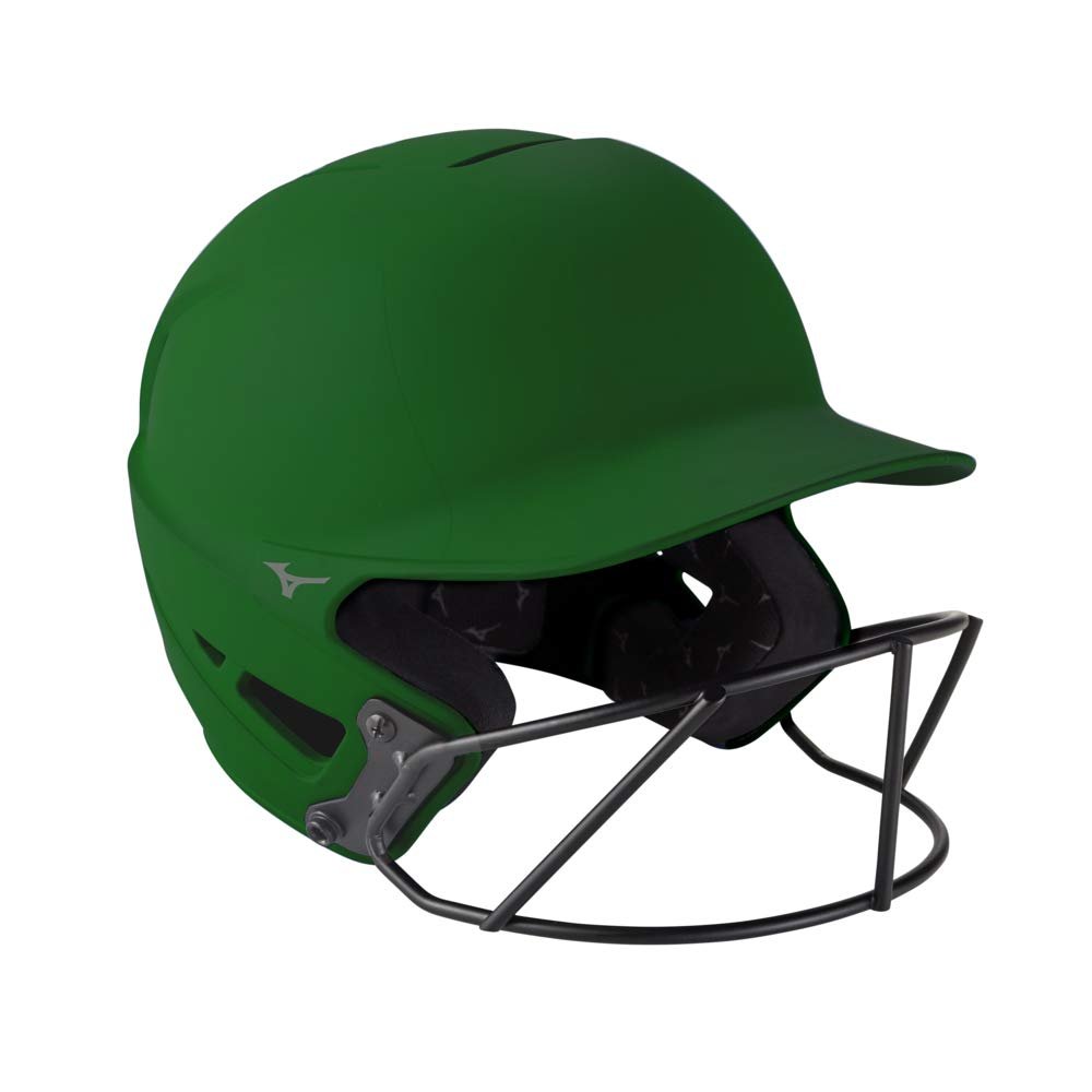 Mizuno F6 Adult Fastpitch Softball Batting Helmet with Mask, Forest, Small/Medium