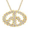 AFFY Peace Sign Pendant Necklace in 14K Yellow Gold Over Sterling Silver view 1