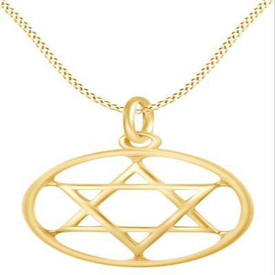 AFFY Star of David Pendant Necklace in 14K Yellow Gold Over Sterling Silver