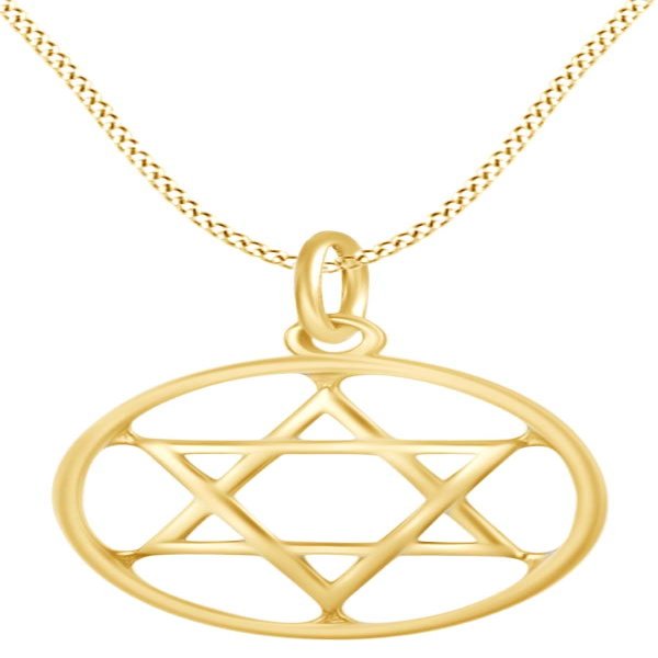 AFFY Star of David Pendant Necklace in 14K Yellow Gold Over Sterling Silver