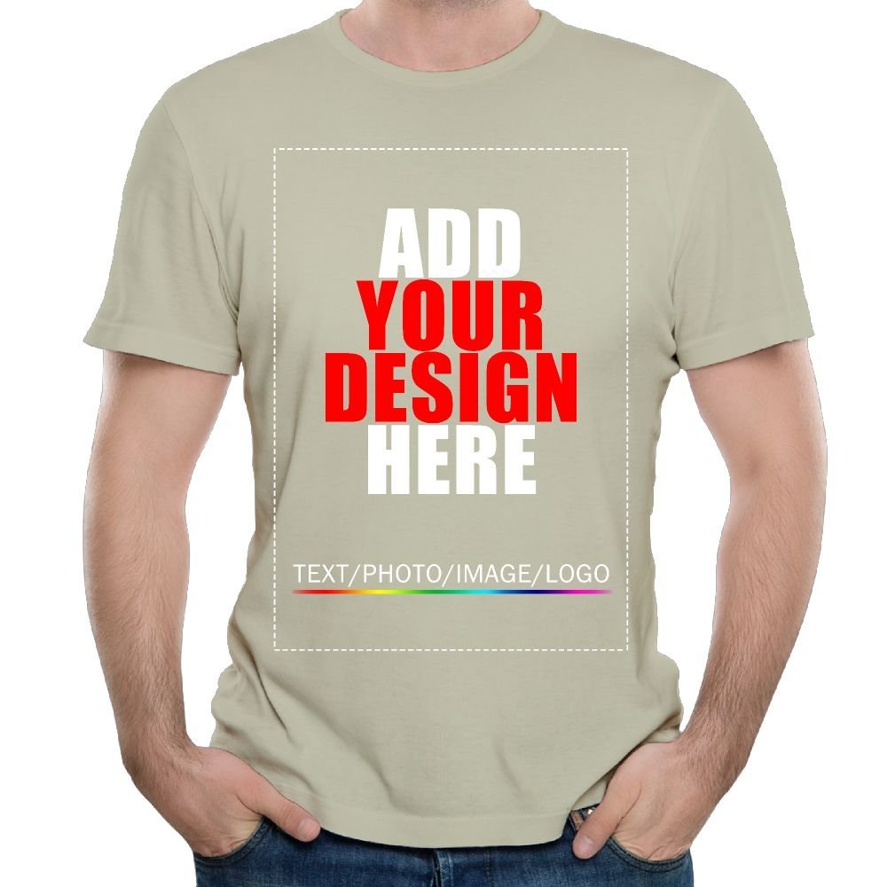 Custom t Shirts Personalized Tshirts, Make Your Own t Shirt, Customized t-Shirts, Add Your Design/Image/Photo/Text for Men & Women Natural