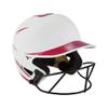 Mizuno F6 Youth Fastpitch Softball Batting Helmet with Mask, WHITE-RED, Youth One Size view 1