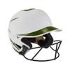 Mizuno F6 Adult Fastpitch Softball Batting Helmet with Mask, White-Forest, Large/X-Large view 1