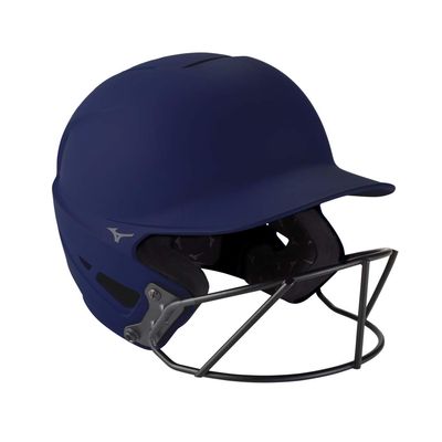 Mizuno F6 Adult Fastpitch Softball Batting Helmet with Mask, Navy, Large/X-Large