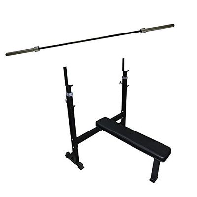 Ader Heavy Duty 2-in-1 Squat Bench Rack, Flat Bench with Weights (Bench+ Bar)