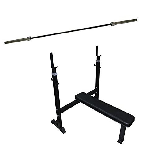 Ader Heavy Duty 2-in-1 Squat Bench Rack, Flat Bench with Weights (Bench+ Bar)
