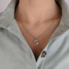 81stgeneration Karen Hill Tribe Silver Flat Round Pendant With Engraved Lotus Flower - 999 Solid Silver Flower Disc Charm for Chain - Spiritual Gift for Yoga Lovers - Handmade Hindu Symbol Charms view 3