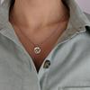 81stgeneration Karen Hill Tribe Silver Flat Round Pendant With Engraved Lotus Flower - 999 Solid Silver Flower Disc Charm for Chain - Spiritual Gift for Yoga Lovers - Handmade Hindu Symbol Charms view 4