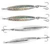 4pcs Fish WOW! 10oz Diamond Jigs Chrome Silver jig + Mylar Holographic Laser jigs with a Treble Hook Nickel Finish Saltwater view 1