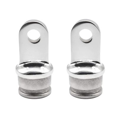 MARINE CITY 316 Grade Stainless Steel Bimini Top Lightweight Round Inside Eye End 1 Inch Tube for Marines Boats Yachts Ships Hardware Accessories (Pack of 2)