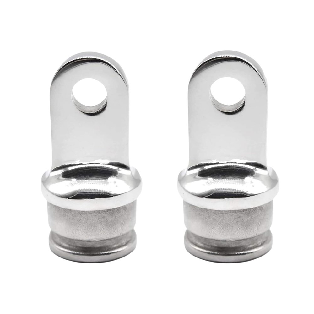 MARINE CITY 316 Grade Stainless Steel Bimini Top Lightweight Round Inside Eye End 1 Inch Tube for Marines Boats Yachts Ships Hardware Accessories (Pack of 2)