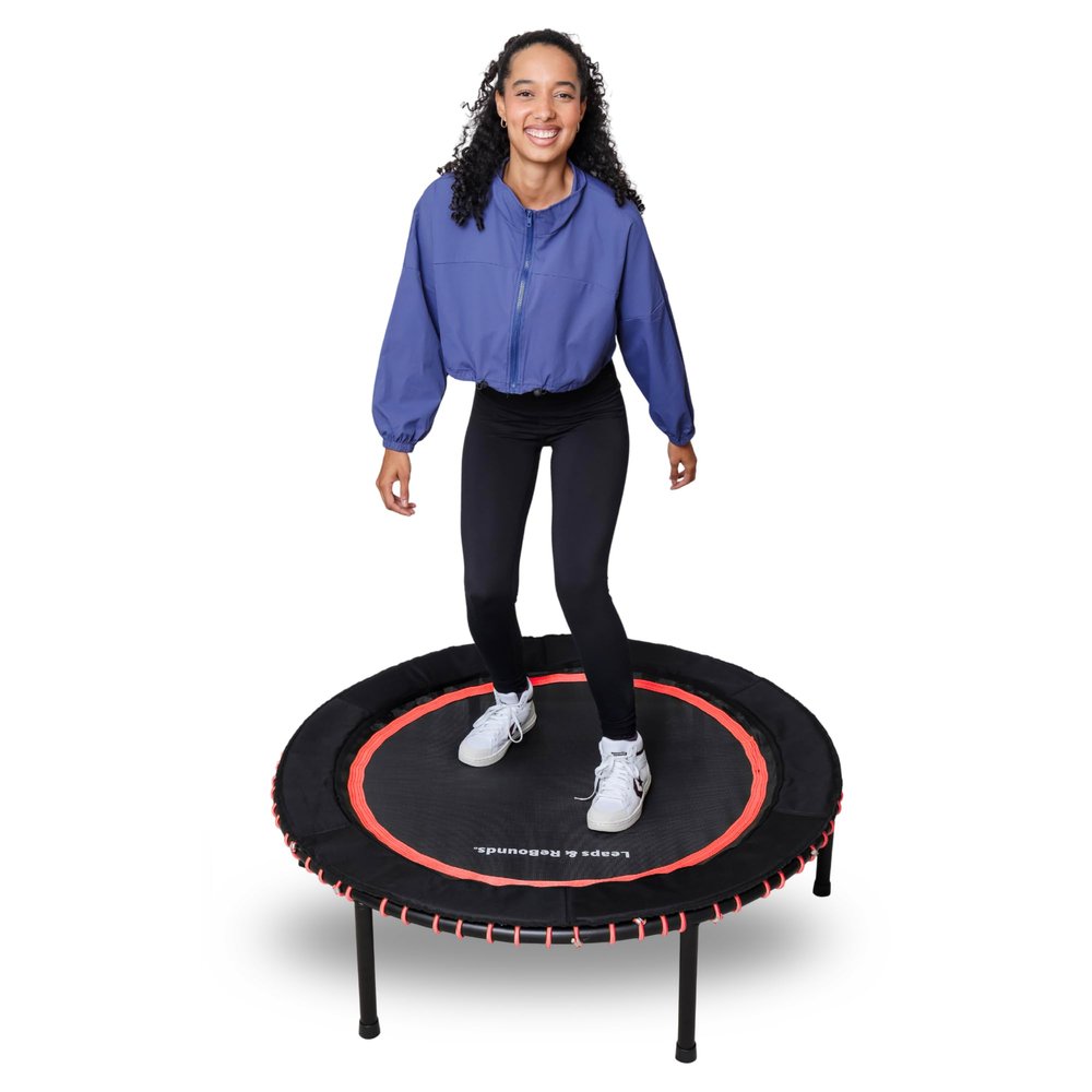 Leaps & ReBounds: Rebounder - Fitness Trampoline - Full-Size Protective Mat - Minimal Joint Impact - High-Calorie Burn - Improve Cardio, Balance, and Physical Strength