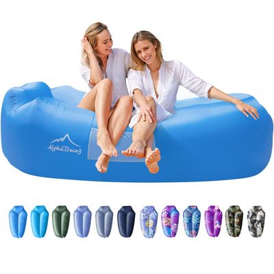 AlphaBeing Inflatable Lounger - Best Air Lounger for Travelling, Camping, Hiking - Ideal Inflatable Couch for Pool and Beach Parties - Perfect Air Chair for Picnics or Festivals