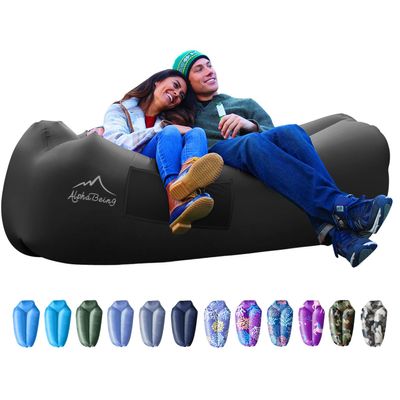 AlphaBeing Inflatable Lounger Beach Chair Accessories, Air Sofa Hammock Inflatable Couch for Camping Backyard Lakeside with Compression Sacks, Ideal Outdoor Gifts for Adults
