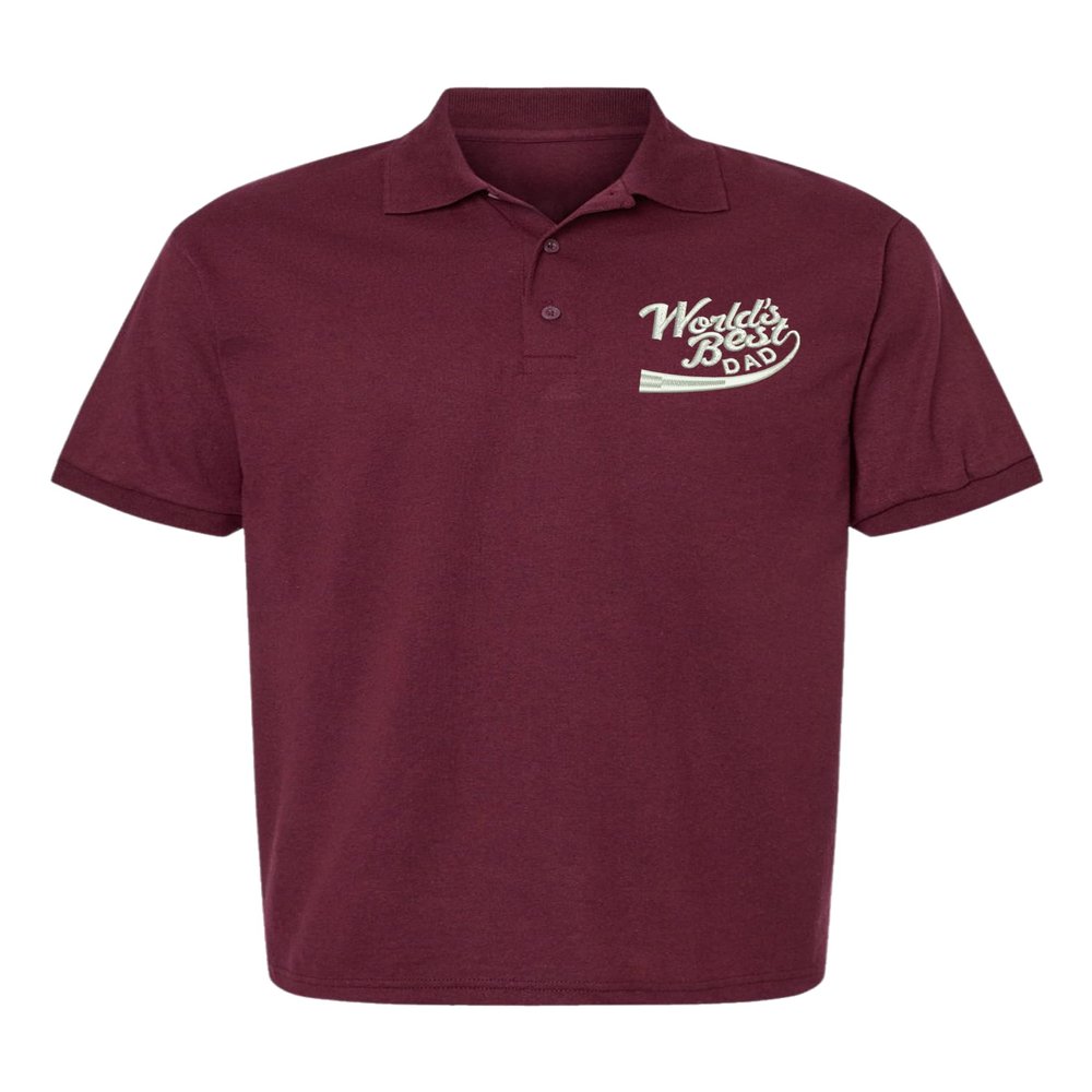 ALLNTRENDS Men's Polo T Shirt World Best Dad Embroidered Father's Day Daddy Gift (Maroon, 2XL)